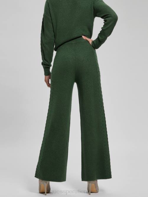 GUESS pantalones de ochos teresa de pernera ancha mujer 0P8X2350 estera de musgo vestir