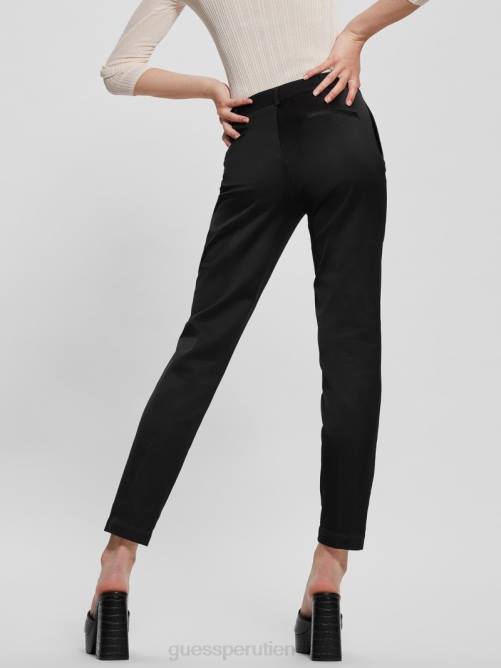 GUESS pantalones de raso zoe mujer 0P8X2038 negro azabache multicolor vestir