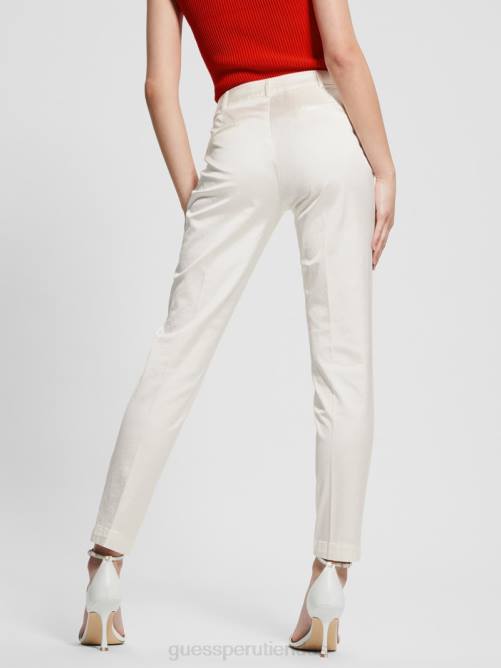 GUESS pantalones de raso zoe mujer 0P8X2059 blanco crema multicolor vestir