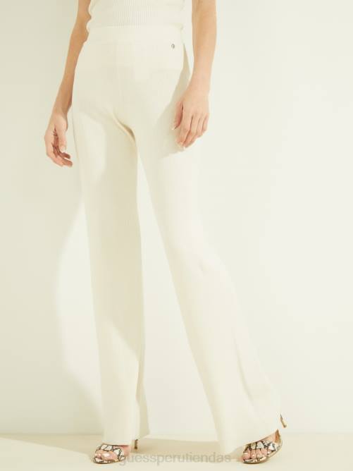 GUESS pantalones de suéter lise mujer 0P8X2268 blanco crema vestir