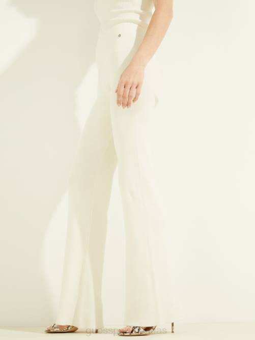 GUESS pantalones de suéter lise mujer 0P8X2268 blanco crema vestir