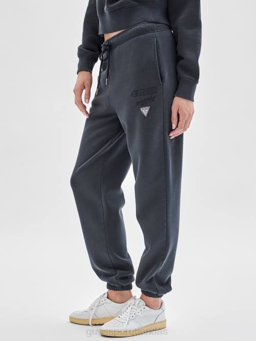 GUESS pantalones deportivos con logo clásico originals mujer 0P8X2480 negro lavado multi vestir