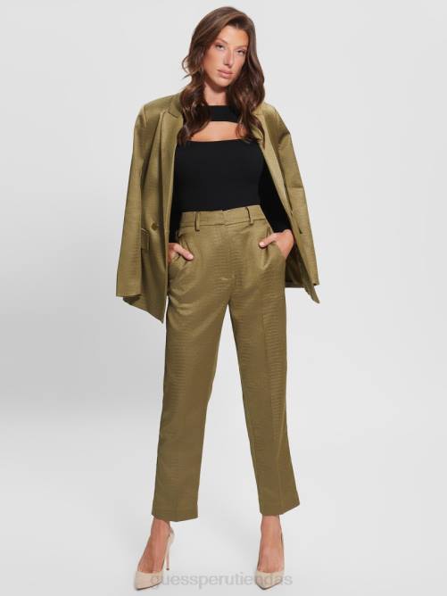 GUESS pantalones eco alejandra satén cocodrilo mujer 0P8X2424 cálido desierto multi vestir