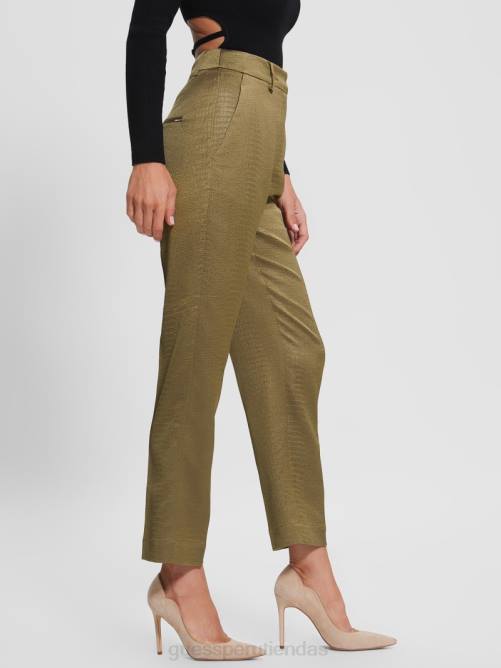 GUESS pantalones eco alejandra satén cocodrilo mujer 0P8X2424 cálido desierto multi vestir