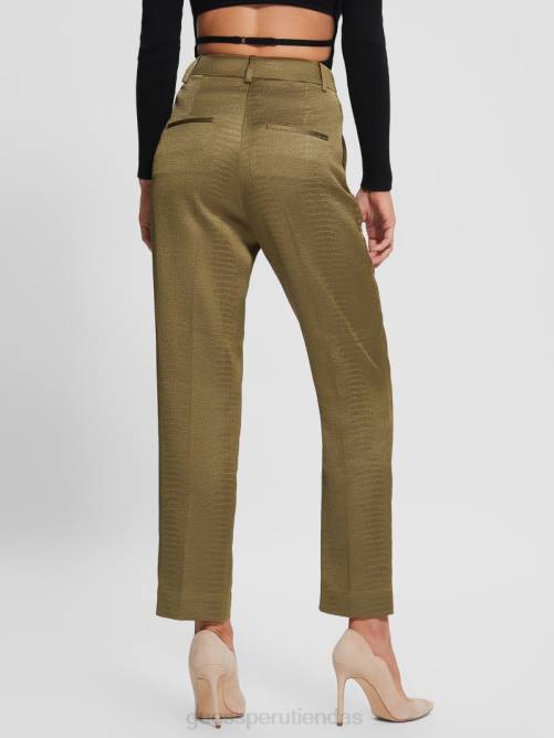 GUESS pantalones eco alejandra satén cocodrilo mujer 0P8X2424 cálido desierto multi vestir