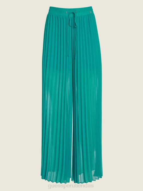 GUESS pantalones eco sveva mujer 0P8X2243 verde azulado enjoyado vestir