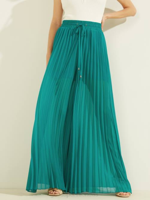 GUESS pantalones eco sveva mujer 0P8X2243 verde azulado enjoyado vestir