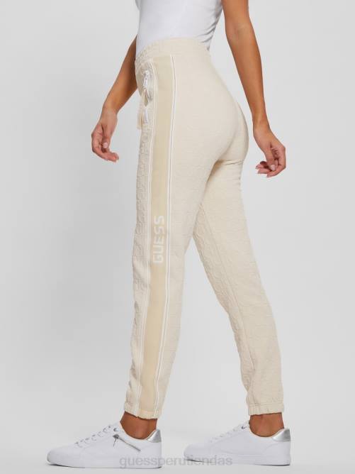 GUESS pantalones largos darla con logo mujer 0P8X2057 jacquard beige vestir