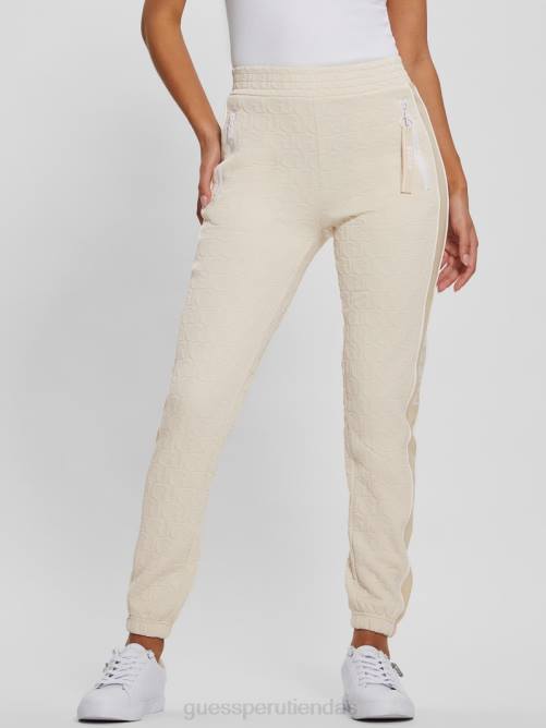 GUESS pantalones largos darla con logo mujer 0P8X2057 jacquard beige vestir