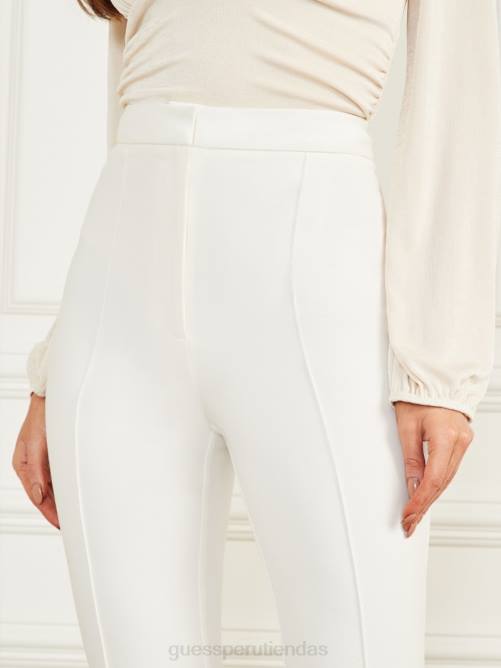 GUESS pantalones logan de pernera recta mujer 0P8X2110 perla pálida vestir