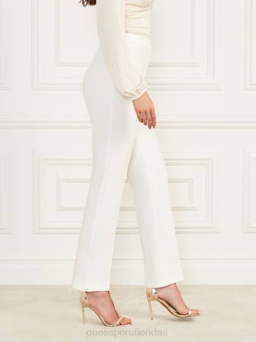 GUESS pantalones logan de pernera recta mujer 0P8X2110 perla pálida vestir