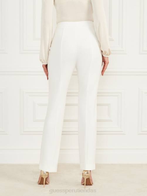 GUESS pantalones logan de pernera recta mujer 0P8X2110 perla pálida vestir