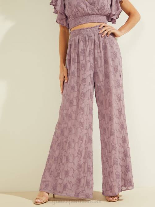 GUESS pantalones palazzo con bordados dexie mujer 0P8X2293 orquídea vanda multi vestir