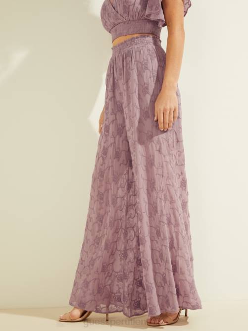 GUESS pantalones palazzo con bordados dexie mujer 0P8X2293 orquídea vanda multi vestir