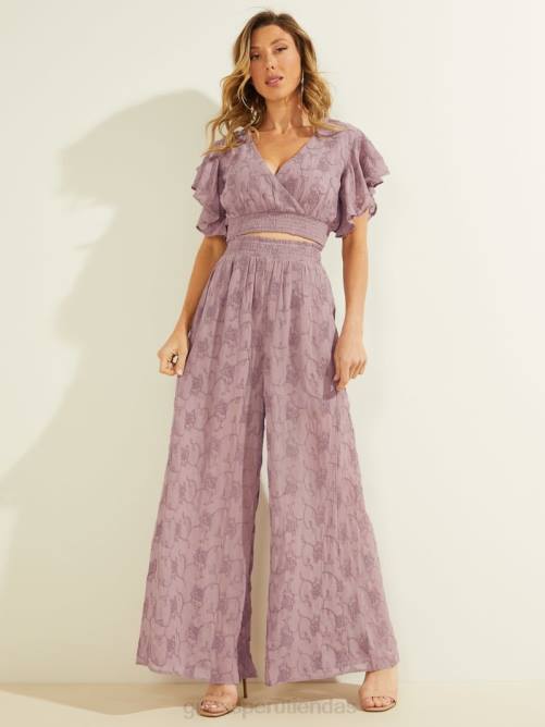 GUESS pantalones palazzo con bordados dexie mujer 0P8X2293 orquídea vanda multi vestir
