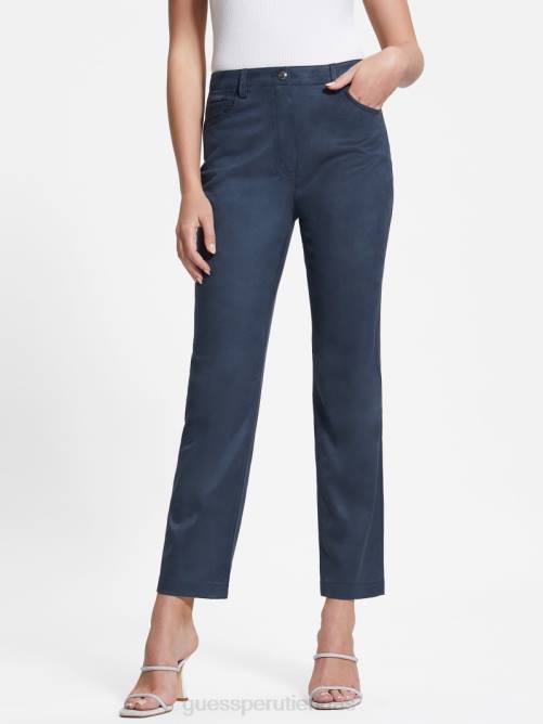 GUESS pantalones rectos kelly mujer 0P8X2020 azul ennegrecido vestir