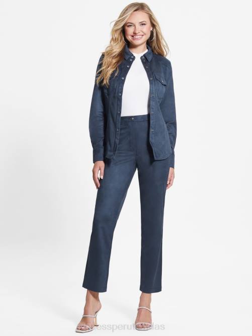 GUESS pantalones rectos kelly mujer 0P8X2020 azul ennegrecido vestir