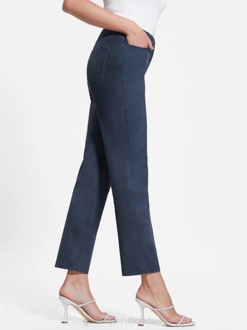 GUESS pantalones rectos kelly mujer 0P8X2020 azul ennegrecido vestir