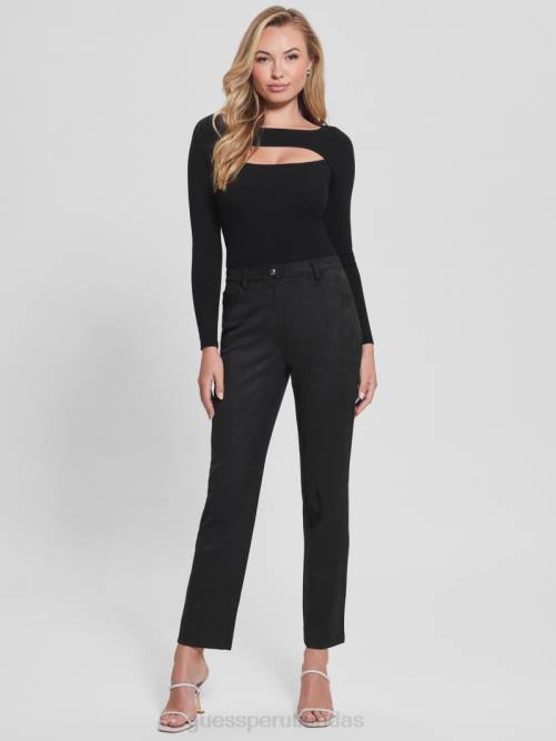 GUESS pantalones rectos kelly mujer 0P8X2024 negro vestir