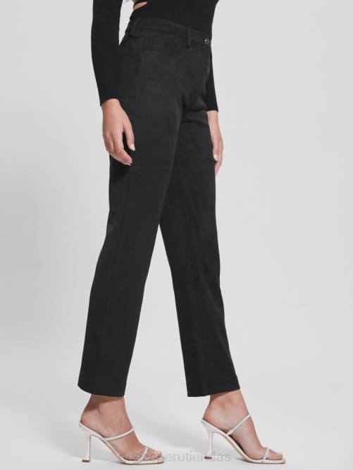GUESS pantalones rectos kelly mujer 0P8X2024 negro vestir
