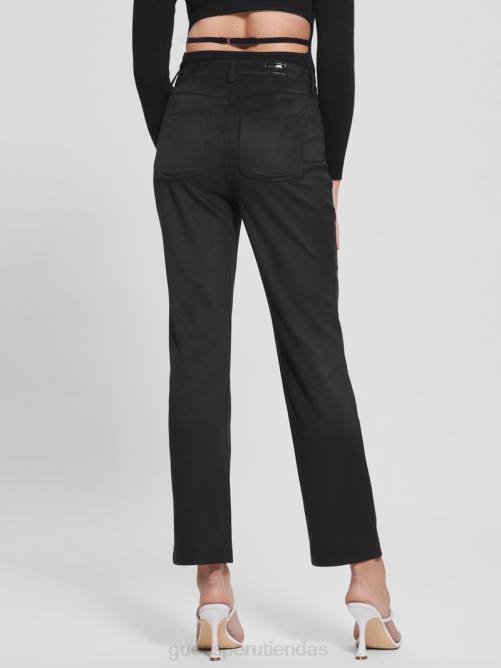 GUESS pantalones rectos kelly mujer 0P8X2024 negro vestir