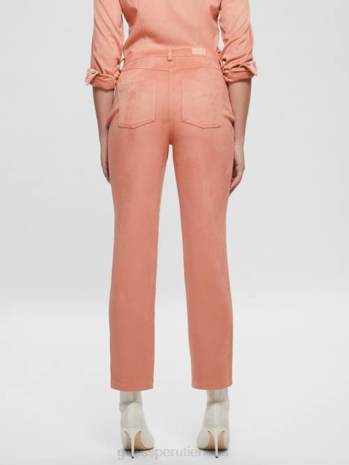 GUESS pantalones rectos kelly mujer 0P8X2227 rosa satinada vestir