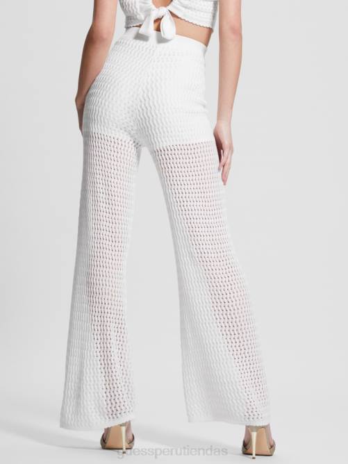 GUESS pantalones tipo suéter anchos yasmina mujer 0P8X1997 paloma blanca vestir