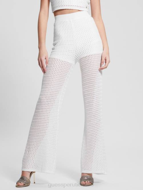 GUESS pantalones tipo suéter anchos yasmina mujer 0P8X1997 paloma blanca vestir