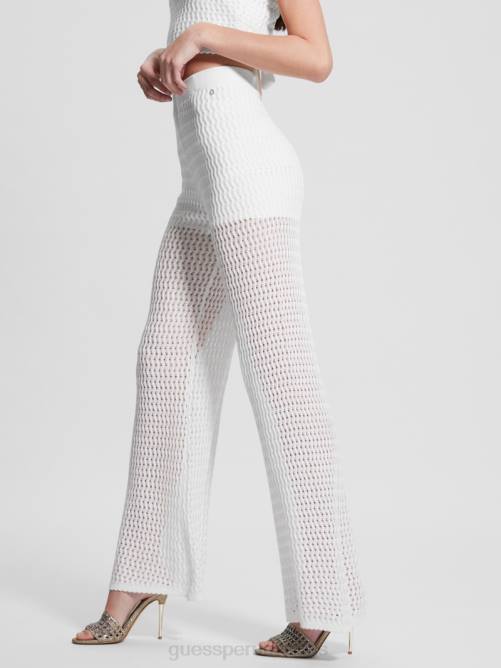 GUESS pantalones tipo suéter anchos yasmina mujer 0P8X1997 paloma blanca vestir