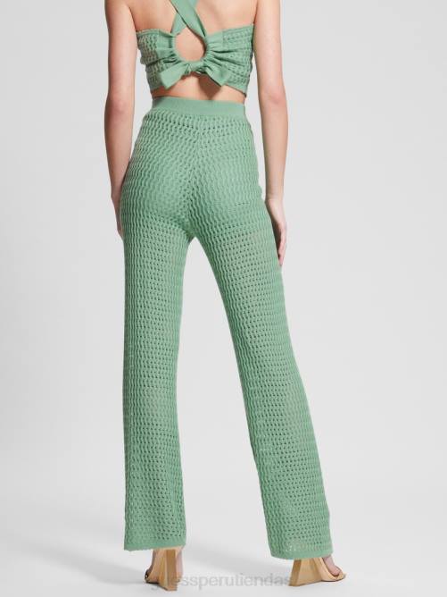 GUESS pantalones tipo suéter anchos yasmina mujer 0P8X2270 verde vital vestir