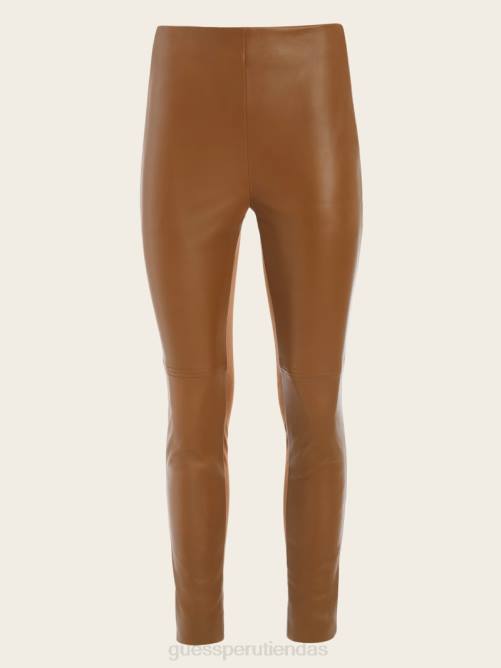 GUESS legging coy de cuero de tiro alto mujer 0P8X2276 belleza marrón vestir