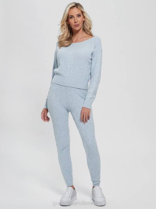 GUESS leggings blaire en mezcla de lana mujer 0P8X2156 cielo anochecer vestir