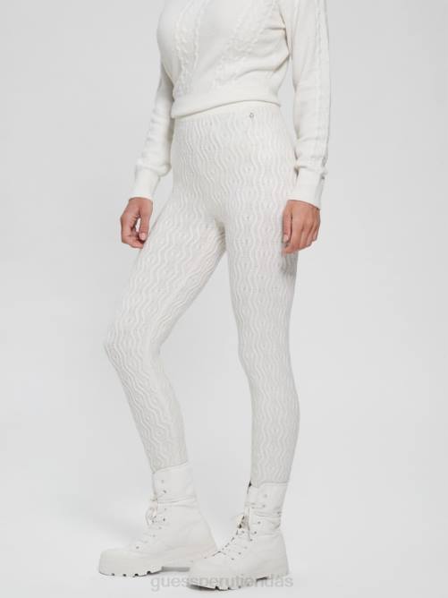 GUESS leggings blaire en mezcla de lana mujer 0P8X2328 paloma blanca vestir