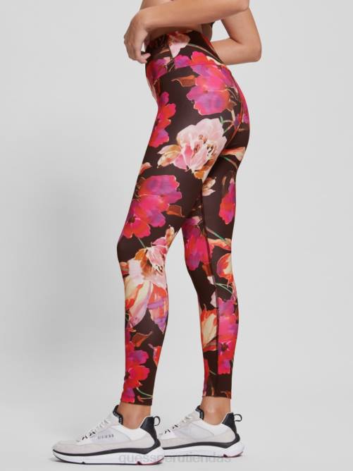 GUESS leggins activos florales eco corine mujer 0P8X2332 flujo macro rosa y negro vestir