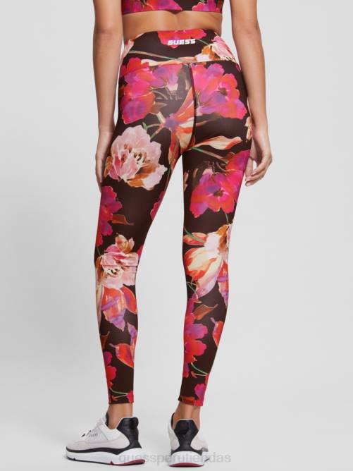 GUESS leggins activos florales eco corine mujer 0P8X2332 flujo macro rosa y negro vestir