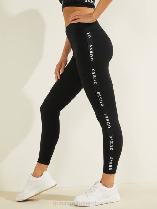 GUESS leggins con cinta con logo ecológico mujer 0P8X2371 negro vestir