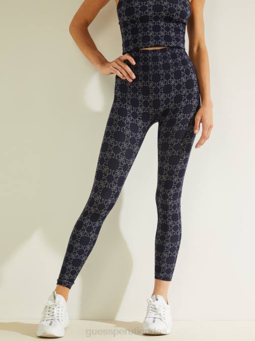 GUESS leggins con logo estampado mujer 0P8X2373 4g jacquard azul marino vestir