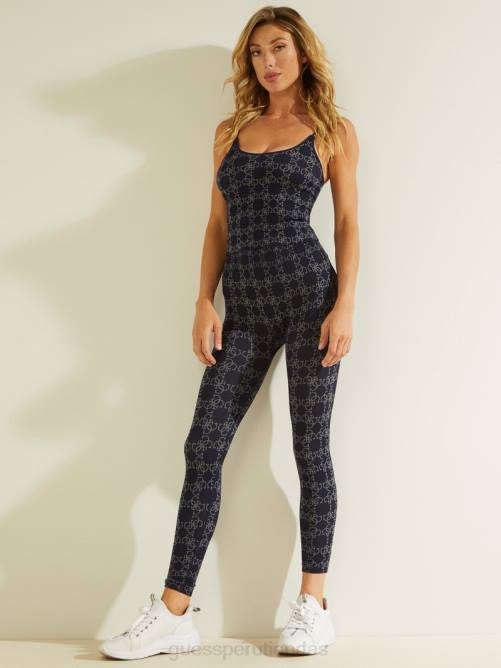 GUESS leggins con logo estampado mujer 0P8X2373 4g jacquard azul marino vestir