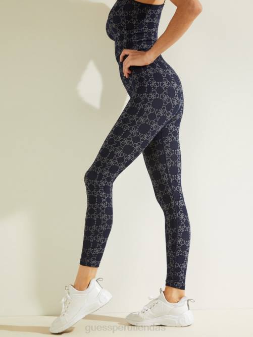GUESS leggins con logo estampado mujer 0P8X2373 4g jacquard azul marino vestir