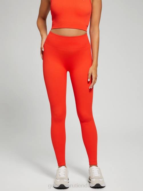 GUESS leggins de canalé sin costuras mujer 0P8X2396 rodaja de naranja vestir