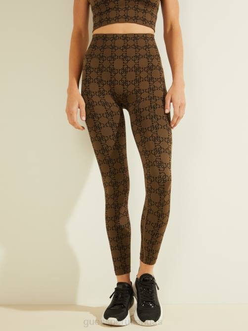 GUESS leggins della 4/4 mujer 0P8X2492 4 g de licor marrón jacquard vestir