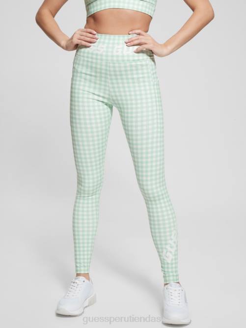 GUESS leggins eco davina estampados mujer 0P8X2188 vichy agua y blanco vestir