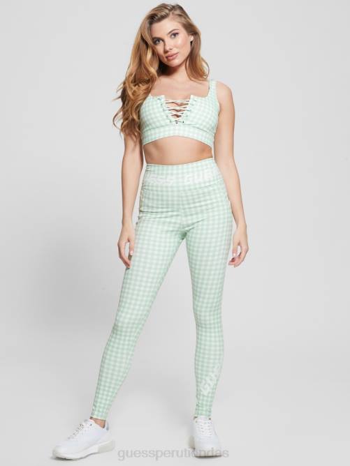 GUESS leggins eco davina estampados mujer 0P8X2188 vichy agua y blanco vestir