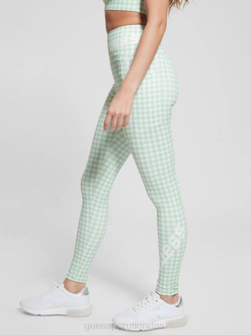 GUESS leggins eco davina estampados mujer 0P8X2188 vichy agua y blanco vestir