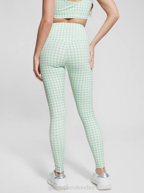 GUESS leggins eco davina estampados mujer 0P8X2188 vichy agua y blanco vestir