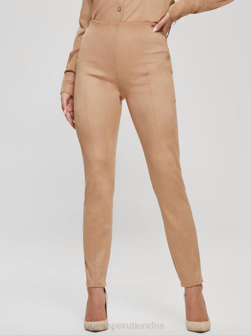 GUESS leggins maya de gamuza sintética mujer 0P8X2011 arena mojada vestir