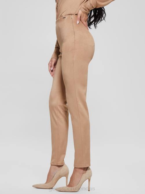 GUESS leggins maya de gamuza sintética mujer 0P8X2011 arena mojada vestir