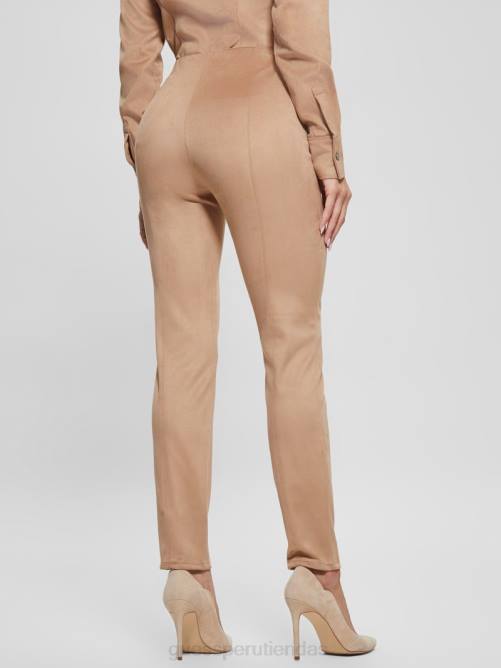 GUESS leggins maya de gamuza sintética mujer 0P8X2011 arena mojada vestir