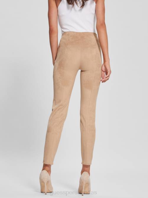 GUESS leggins maya de gamuza sintética mujer 0P8X2030 miel de montaña vestir