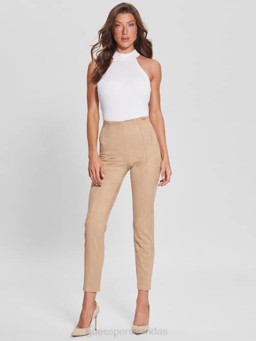 GUESS leggins maya de gamuza sintética mujer 0P8X2030 miel de montaña vestir
